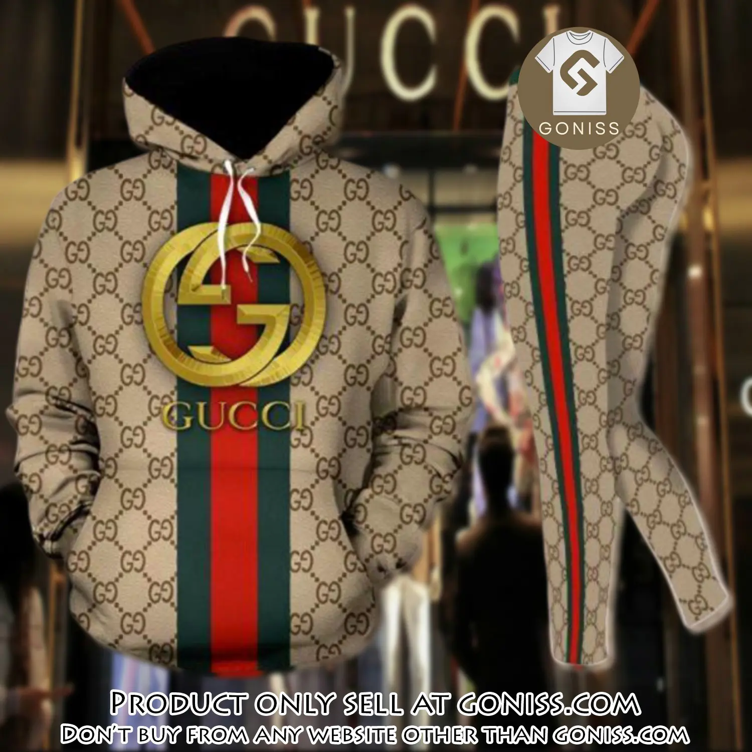 Gucci stripe hoodie legging set luxury for women xzt gn0042419
